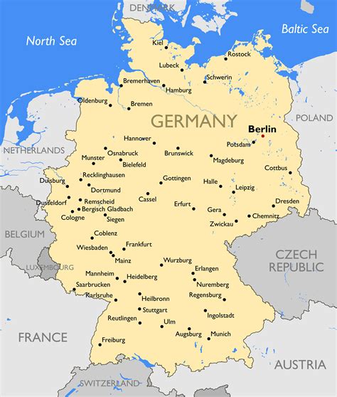 cities in germany map|Map of Germany .
